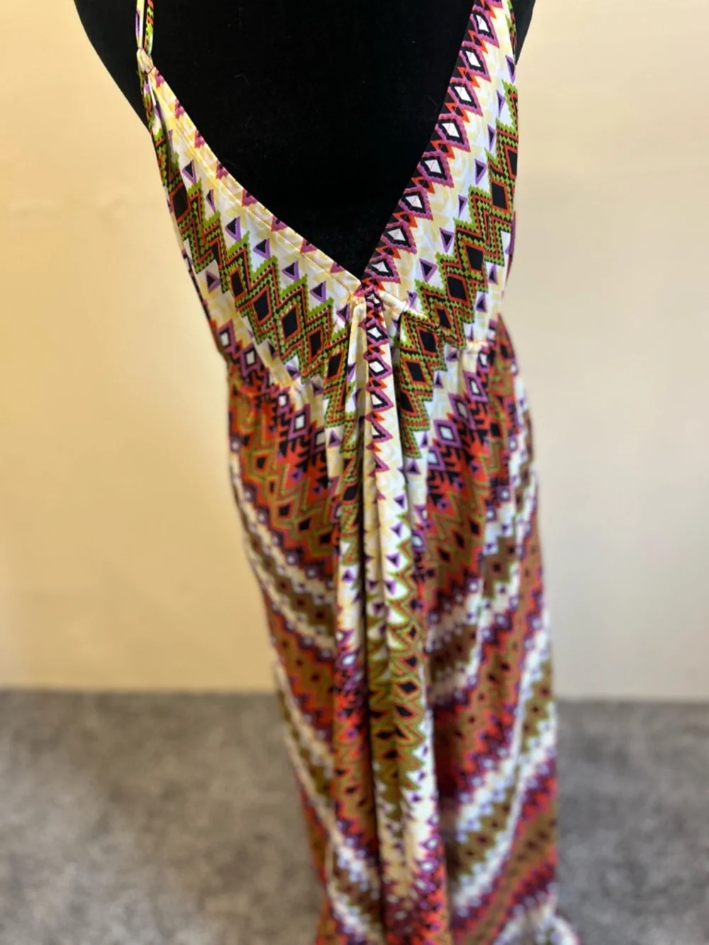Elan x Anthropologie Aztec-Print Backless Maxi Dress in Pink, Orange & Cream - Picture 9 of 11